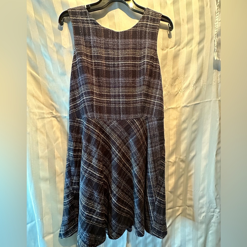 Pretty Banana Republic Navy Plaid Sleeveless Dress
